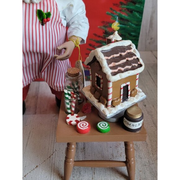 Clothtique Santa Claus Gingerbread house Xmas home decor figure - Picture 6 of 9